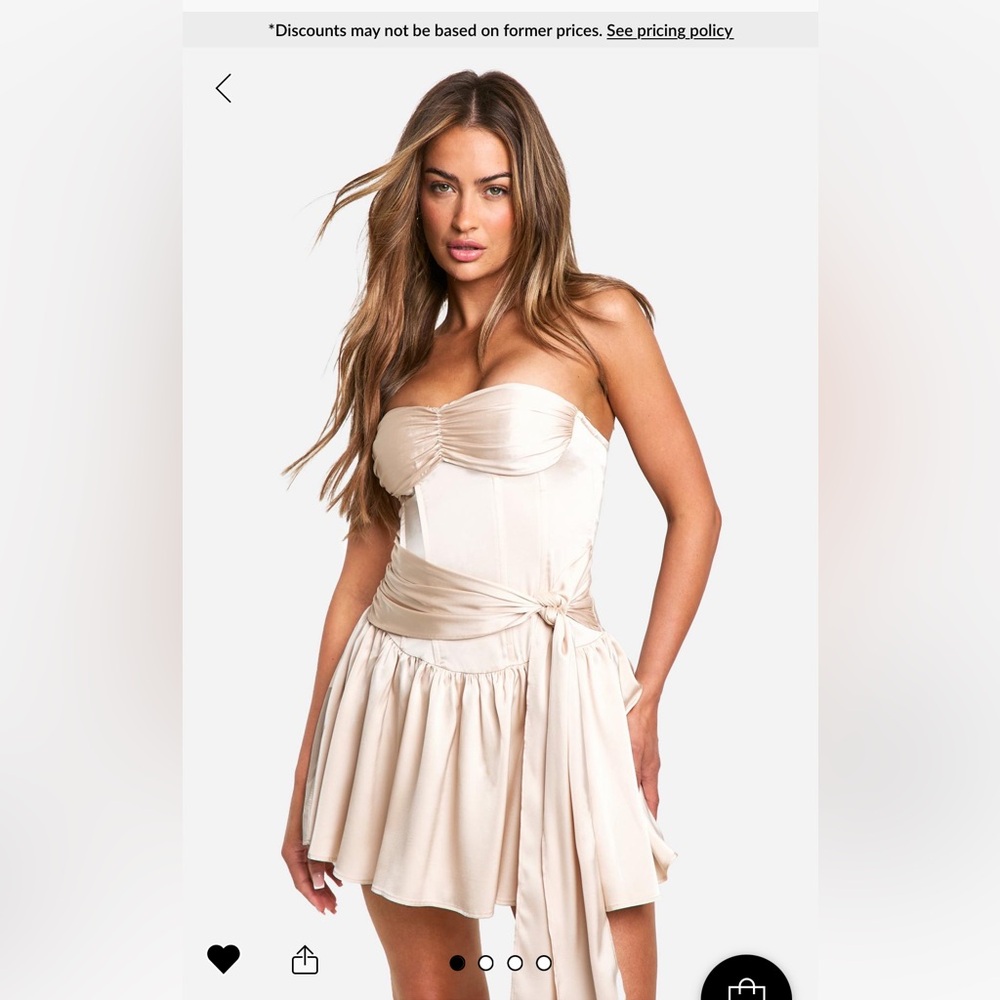 Satin tie corset dress